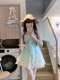 Tea Wear A Set Of Summer Sweet Temperament Slings Pony Pony Short Skirt Small Man Two Sets