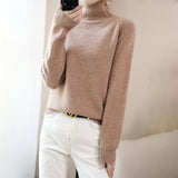 Wool Blended 2026 Autumn And Winter New Women's High-Collar Loose Loose Short-Colored Shoulder Hooded Bottom Sweater Knitting Shirt