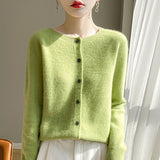 Wool Blended 2026 Autumn And Winter New Women's Round Collar Short Line Ready-Up Knitted Open Coat Coat Top 5