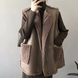 Lamb Hairy Horse Jacket Women Autumn And Winter Fur Integrated Loose Big Size Fat Mm Sleeveless Shoulder Vest