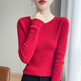 A Line Of Ready-On-Coat Wool Blended 2026 Autumn And Winter New Women's Short Loose Round Collar Solid Color With The Bottom Knitting Shirt