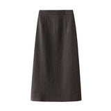 Lattice Haired Half-Dress Woman 2025 Autumn And Winter Loose Thin Crobrow Long A-Word Bag Hip Skirt 9153