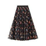 Positive And Anti-Two Wearing Mesh Rose Print Half-Dress Women Spring And Summer 2025 New Fairy Dress 100-Folded Skirt 8933