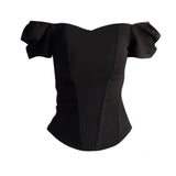High-Grade Sense Of French Short-Sleeved Fish Bone Gird Body Bra Repair Vest Thin Shoulder Cloth Summer New Tide