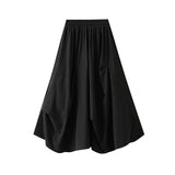 Irregular Folds Long Umbrella Skirt High Waist Tight Waist Half-Body Skirt 2025 Spring And Summer New Skirt 2496