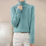Wool Blended 2026 Autumn And Winter New Women's High-Collar Loose Loose Short-Colored Shoulder Hooded Bottom Sweater Knitting Shirt
