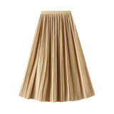 Temperament Toothpick Folding Skirt Double Pressure Folding Feeling 2025 Summer Thin Long Folded Skirt 9913