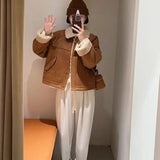 Maillard Autumn And Winter Lamb Hair New Fur Coat Woman 2025 Plus Velvet Thick To Keep Warm Loose Small