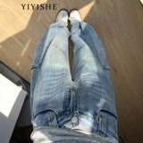 Vintage Wide-Legged Jeans Women's New High-Waist Design In Fall 2025 Loose Straight Scimits-On Pants
