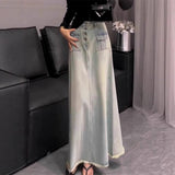 Vintage Tassels To Make Old Cowboy Half-Dress Girls Spring And Autumn New Niche Design High Waist Thin A Word Long Skirt