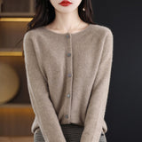 Wool Blended 2026 Autumn And Winter New Women's Round Collar Short Line Ready-Up Knitted Open Coat Coat Top 5