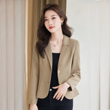 Small Short Casual Blazer Women's Spring And Autumn High-Grade French Temperament Slim Long Sleeve Suit Top