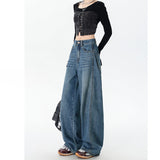 Vintage Scimits Jeans Women 2025 Winter New High-Rise Loose Straight-Legged Scyter Pants