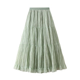 Fairy Temperament Mesh Dress Dress Girl 2026 Spring And Summer High-Waist A Word Folded Loose Big Swing Skirt 0915