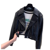 Brown PU Leather Coat Women's Spring And Autumn 2025 New Loose Port Wind Small Jacket Locomotive Shirt