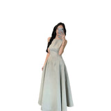 Pink 2026 New Sleeveless Spring And Summer Vest Dress Dress Female Thin Temperament Waist Dress Senior Round Collar