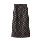 Lattice Haired Half-Dress Woman 2025 Autumn And Winter Loose Thin Crobrow Long A-Word Bag Hip Skirt 9153