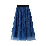 Multi-Level Cake Skirt Women 2025 Spring And Autumn High-Waist Thinness In Super Fire Mesh Skirt In The Long Skirt 8552