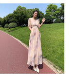 Broken Floral Dress Woman 2025 Summer New Design Temperament To Collect Waist Thin Tea Break French Style With Long Skirt