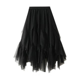 High-Rise Yarn Skirt Half-Dress Woman 2025 High-Waisted Small Net Yarn Skirt Skirt Dress D8808