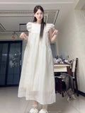 French Gentle Small Flying Sleeve Style Small Flying Sleeve Dress Temperament New Students Summer Sweet Loose Thin Dress