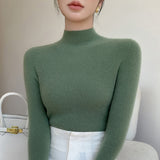 Line Ready-Upwear Wool Blending 2026 Autumn And Winter New High-Necked Solid Color Set-Up Bottom Knitting Shirt