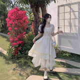 Summer New Design Short-Sleeved Dress Women's Small Collection Tea Rest Dress Sweet Long Dress