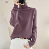 Wool Blended 2026 Autumn And Winter New Women's High-Collar Loose Loose Short-Colored Shoulder Hooded Bottom Sweater Knitting Shirt