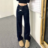 High-Waisted Narrow Version Of Broad-Legged Jeans Women 2025 Trend New Autumn And Winter Tanning Blue Pear Shape Straight Trousers