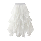 Irregular Net Yarn Cake Half-Dress In Long High-Waisted Thorny Fairy Dress Dress 1279