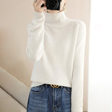 Wool Blended 2026 Autumn And Winter New Women's High-Collar Loose Loose Short-Colored Shoulder Hooded Bottom Sweater Knitting Shirt