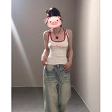 Spice Girl Letter Sling Small Vest Woman Summer Wear Design Repair Holiday Style Sleeveless Top