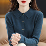 Wool Blended 2026 Autumn And Winter Women's New Loose Polo Collar Short Shirt Coat Knitted Open Shirt