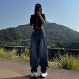 Fashion Scissor Jeans Women's Large Size 2025 Spring And Summer New Pear-Shaped Body High-Rise Loose Loose Thin Leg Pants