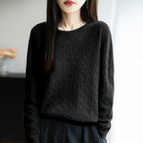 A Line Of Ready-Hearing Wool Blended 2026 Autumn And Winter Women's New Loose Neck Twisted Collars In The Head Of The Bottom Knitting Shirt