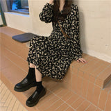 Gentle Wind And Rags V-Neck Dress Women's Spring And Summer 2026 New Long-Term Over-Knee High-Waist Temperament Long-Sleeved A-Word Skirt