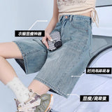 Five-Point Denim Shorts Women's Summer Thin 2025 New Korean Version Of Loose Small Man High-Rise Thin Trousers