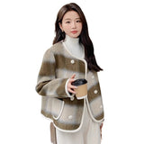 Cummit Xiao Xiang Style High-Level Sense Cashmell Coat Female Short Hair This Coat British Wind Collar Double Row Autumn Winter