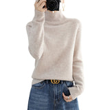 Wool Blended 2026 Autumn And Winter New Women's High-Collar Loose Loose Short-Colored Shoulder Hooded Bottom Sweater Knitting Shirt