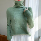 Line Ready-Wear 100% Pure Wool 2026 Autumn And Winter New Women's Heap Collar Collar Short Knitted Sweater