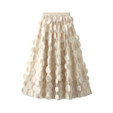 Heavy Industry Three-Dimensional Wave Point Black Mesh Half-Body Dress 2025 New Design Sense Hepburn Style Long Umbrella Skirt 0931