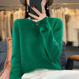 Support Quality Inspection Seamless 100% Pure Wool 2026 Line Ready-On-Line Autumn And Winter New Round Collar Knitted Bottom Sweater
