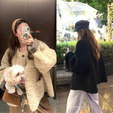 Lazy Wind Environmental Protection Lamb Wool Coat Women Autumn And Winter Short Loose Thick Fur Integrated Leisure Age Reduction Top