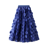 Heavy Industry Three-Dimensional Wave Point Black Mesh Half-Body Dress 2025 New Design Sense Hepburn Style Long Umbrella Skirt 0931