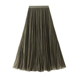 High-Level Feeling Super Good-Looking Half-Dress Woman 2026 Autumn Fairy A Word Big Swing Folded 100 Folded Skirt 8986