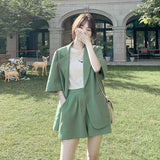 Suit Shorts Suit Women's Summer Leisure Thin Small Net Red Fried Street Design Sense Of Niche Ocean Two Sets