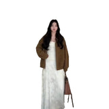 Curry Velvet Jacket Women's Spring And Autumn 2026 New Autumn And Winter Design Sense Korean High-End Jacket Top