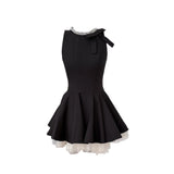 Thousand Gold Style Small Black Dress Dress Women's Summer High-End Birthday Party Dress Skinless Waistcoat Dress