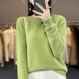 Line Ready-To-Wear 100% Pure Wool 2026 Autumn And Winter New Women's Round Collar Short Hollow Loose Knitted Bottom Sweater