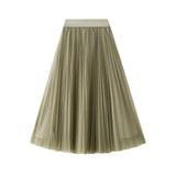 Luxury Fairy Atmosphere Swing Net Yarn Half-Dress Woman 2025 Spring Thin And Flowing Medium Long Folded Dress D9802